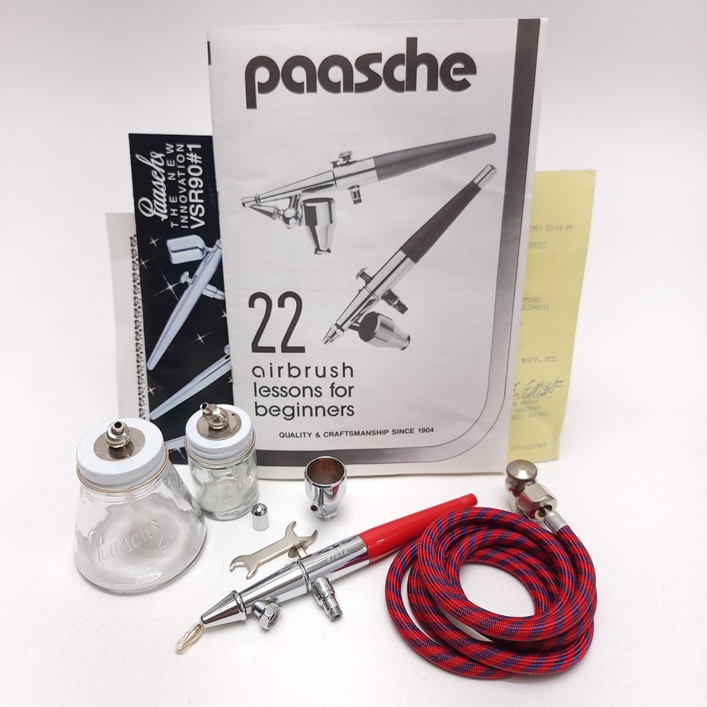Paasche VL Double Action Siphon Feed Airbrush Set Red Handle Made in USA